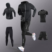AliExpress NONE 3-7Pcs Men's Ice Fiber Quick-Dry Running Fitness Full Set/Suit Tracksuit For Marathon, Training Cycling,Jogging,Gym, sweatpants