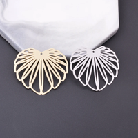 6pcs 35*31mm Light gold Color Thin Flower Charms Silver Color Brass Jewelry Accessories supplier