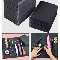 50pcs Black Disposable Waterproof & Dirt Resistant Manicure Table Mat, For Nail Art Or Tattoo,Nail Supplies,Nail Tools