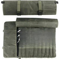 Portable Chef Knife Bag Canvas Durable Professional Kitchen Cleaver Japanese Storage Pocket Carrying Roll Bag Outdoor Organizer