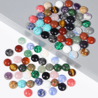 5pcs Natural Stone Cabochon Beads 4-14mm Agate Jade Jaspers Cameo Flat Back Bead For Jewelry Making Rings Earrings Necklace DIY