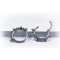 G23 Titanium Cone Spike Circular Nose Ring 14G Surgical Nose Septum Piercing Hoops Ear Tragus Cartilage Piercing Body Jewelry