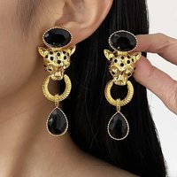European And American Retro Exaggerated Cheetah Shape Earrings Light Luxury Temperament Female Jewelry Gifts