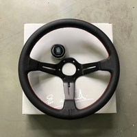 ND 14Inch Universal Racing Drift Nardi Steering Wheel Car Nardi Punched Leather JDM Steering Wheel Volantes For VW TOYOTA BMW