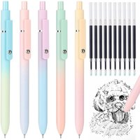 15PCS Gel Pens Set 0.5mm Black Ink Quick Dry Fine Point Smooth Writing Pens with 10 Refills Retractable Pens for Journaling Note