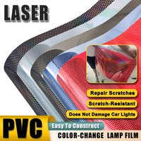Laser Honeycomb Headlight Taillight Tint Film PVC Vinyl Wrap Sticker Color Change Lamp Film Scratch Resistant for Car Motorcycle