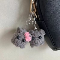 Yupsk Meme Sad Hamster Plush Toy Sad Hamster Key Chain Keychain Ring For Accessories Bag Funny Pendant Keyring Jewelry Fans Gift