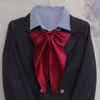 Preppy Chic Solid Color JK Uniform Bowties Women Red Butterfly Oversized Swallowtail Bowknot College Girls Collar Fashion Cravat