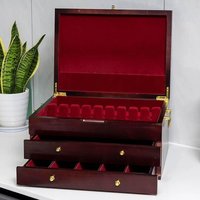 3 Layer Silverware Storage Box with Handle,Felt Lined Flatware Chest Utensil Organizer, Sturdy Cutlery Storage Case for Kitchen