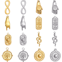 3pcs/Lot Stainless Steel Oil Pressure Sun Moon Star Charms Pendant For DIY Fashion Necklace Bracelet Earring Jewelry Accessories