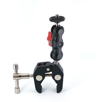 Universal Magic Arm Multi Functional Ballhead Clamp Double Ball Adapter Shoe Mount Adapte For Monitor Led Light Video 1/4" Camer