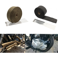 AliExpress PowerMotor Motorcycle Exhaust Thermal Tape Sports Muffler Wrap 5cm 5M 10M 15M Heat Shield Resistant Heat with Stainless Ties Dirt Bike Car