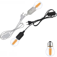 E26 E27 1.8m Lamp Base Power Cord Cable EU plug with switch G45 LED Bulb for Pendant LED Bulb Hanglamp Suspension Socket Holder