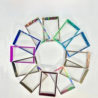 Multicolor Reflection Effect Magnetic Trading Card Holder, 35PT Color Match Card Protector