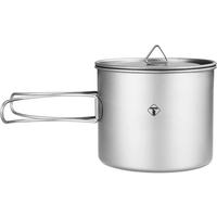 Tomshoo 1100ml Titanium Mug Outdoor Camping Picnic Water Cup Camping Tableware Cookware w/ Lid Camping Accesorios Cookware Camp