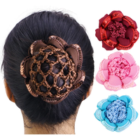New Girls Sequined crochet hair net Ballet Dance Skating Snoods Elastic Tie Bun Cover Hair Styling Tool For Women Girls Hairnets