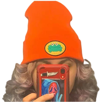 AliExpress Cartoon Frog Wool Cap Parappa The Rapper Beanie Winter Hat Frog Knitted Hat Adult Cycling Pullover Warm Outdoor Student Cap