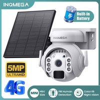 INQMEGA-Mini caméra de surveillance extérieure PTZ IP WiFi HD 5MP/4G, dispositif de sécurité sans fil, étanche, avec détection humaine et audio bidirectionnel