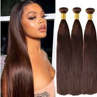 30 32 Inch #4 Dark Brown Straight Bundles Human Hair Remy Hair Weaving 1/2/3 Bundle Deals For Extensions Chocolate Brown Bundles