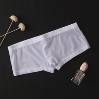 Transparent Men Sexy Seamless Underwear Pants Boxershorts Male Ice Silk Slips Homme Panties Small Boxer Shorts