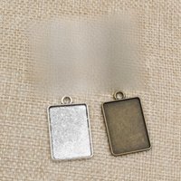 New Fashion 6pcs 18x25mm Inner Size 4 Style Rectangle Cabochon Base Setting Charms Pendant,Fit 18*25mm Rectangle Glass Cabochon