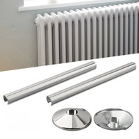 2pcs Pipes Radiator Pipe Covers Sleeve 15mm Collars Cut Fi Bathroom Chrome Black Plastic Decorative Covers Faucets Tools Chrome