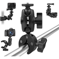 AliExpress DIXSG Motorcycle Bicycle Handlebar Clip Bracket for Insta360 X4 X3 X2 GoPro 12 11 10 SJCAM Selfie Stick Double Clip Monopod Mount