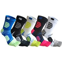 AliExpress VERIDICAL 5 Pairs Sport Toe Socks Compression Pure Cotton Sweat-Absorbing Colorful Bike Marathon Fitness Outdoor Basketball 5 Finger Socks