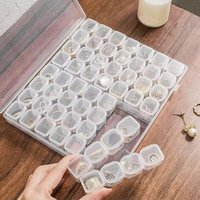 28/56 Grids Jewelry Storage Box Organizer with Removable Small Containers for Earrings Beads Nail Art Accessories