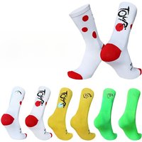 AliExpress NONE 4 pairs of circular French letter cycling socks for men women breathable and sweat absorbing compression sports cycling socks