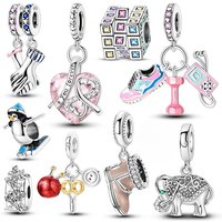 Charms New 925 Sterling Silver Charms Beads Pendants Fit Original Bracelets DIY Charm Women Jewelry Making