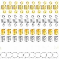 50-200Pcs Hair Dread Braids Tube Dreadlocks Beads Adjustable Cuffs Rings Clips African Braids Golden Micro Lock Hair Accessories