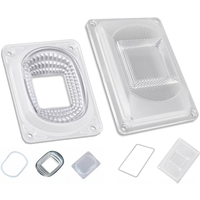 90 120 LED COB Chip PC Lens Reflector Spotlight Cup Waterproof Sealed Silicone Ring Lamp Cover for DIY Plant Growth Floodlight