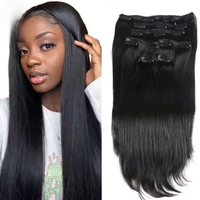 Straight Clip In Hair Extension Human Hair 120g/Set Straight Clip In Extension Full Head Brazilian Clip Hair Extension for Women