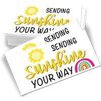 50pcs Sending Sunshine Your Way Thank You Card Heart Shopping Purchase Greeting Cards for Small Business Owners Package Inserts