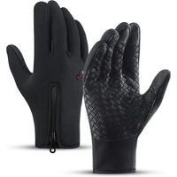 AliExpress NONE Autumn Winter Motorbike Gloves Windproof Anti-slip Touchscreen Fleece Keep Warm for Work Gloves Men Sports Bike Skiing Black