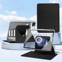 For iPad 2024 Case 360° Rotating for iPad 10th Pro 11 12.9 Air 6/5/4 Clear Acrylic Cases for 5/6/7/8/9th Gen Mini 6 Tablet