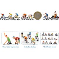 Evemodel Model Trains HO Scale 1:87 Cyclist Rider Photographer 15 Different Poses Bicycle Motorcycle P8722