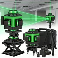 16-Linien-4D-Lasernivelliergerät 3 ° Selbstnivellierendes Nivellierwerkzeug mit Omnidirektionaler Boden-Wand-Aufkleberlinie und Dreibein-Stativ