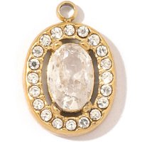 3pcs/Lot Stainless Steel Zircon Oval Star Diy Charm Women Crown Cross Lock Necklace Pendant Clover Butterfly Jewelry