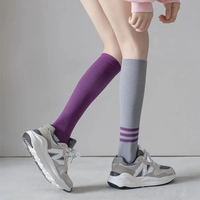 AliExpress NONE 1 Pair Women High Quality Professional Sports Sock Anti-Slip Compression Socks Colorful Breathable Outdoor Racing Cycling Socks