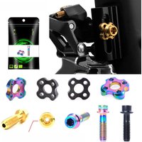 AliExpress RISK Titanium Alloy Road Bike Front Derailleur Fixed Screw Washer Kit M5*16 Hollow-out Design Ultralight Bolt With Curved Gasket