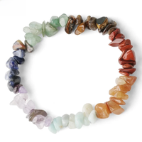 CSJA Reiki Natural Gem Stone 7 Chakras Bracelets Healing Crystal Bracelet Chipped Gravel Bead for Women Girl 2023 Pulseras G295