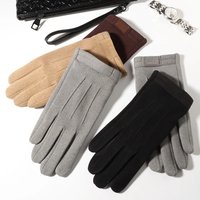 AliExpress NONE Men's Winter Velvet Gloves, Warm, Windproof and Cold-Proof, Touch Screen Cycling and Driving Gloves, 1 Pair