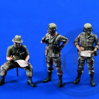 1/35 Scale Resin Figure Model Building Kits Hobpy Miniature Diorama Toy American Tank Crew 3 persons Unassembled and Unpainted