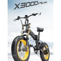 LANKELEISI X3000PLUS Folding Electric Bicycle 1000W 48V17.5AH Hydraulic Brake Electric Bike 20*4.0 Inch Fat Tire Mountain E-bike