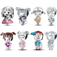 Cartoon Boy Girl Cute Pendant Fits Original Bracelet Bangle Necklace Hot Sale Dangle Charm Beads Luxury DIY Jewelry Making Gifts
