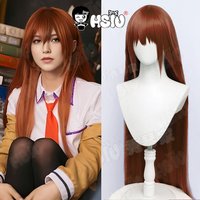 Makise Kurisu Cosplay Wig Game Steins;Gate Cosplay Wig HSIU 90Cm Orange Brown Long Hair Synthetic Wig+Wig Cap