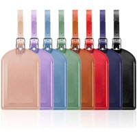 PU Leather Luggage Tags Boarding Bag Tag Suitcase Address Label Baggage Anti Loss Pendants Travel Accessories