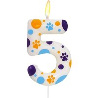 Birthday Candles Blue Dog Paw Themed Print Birthday Party Supplies Paw Cake Topper Decorations Birthday